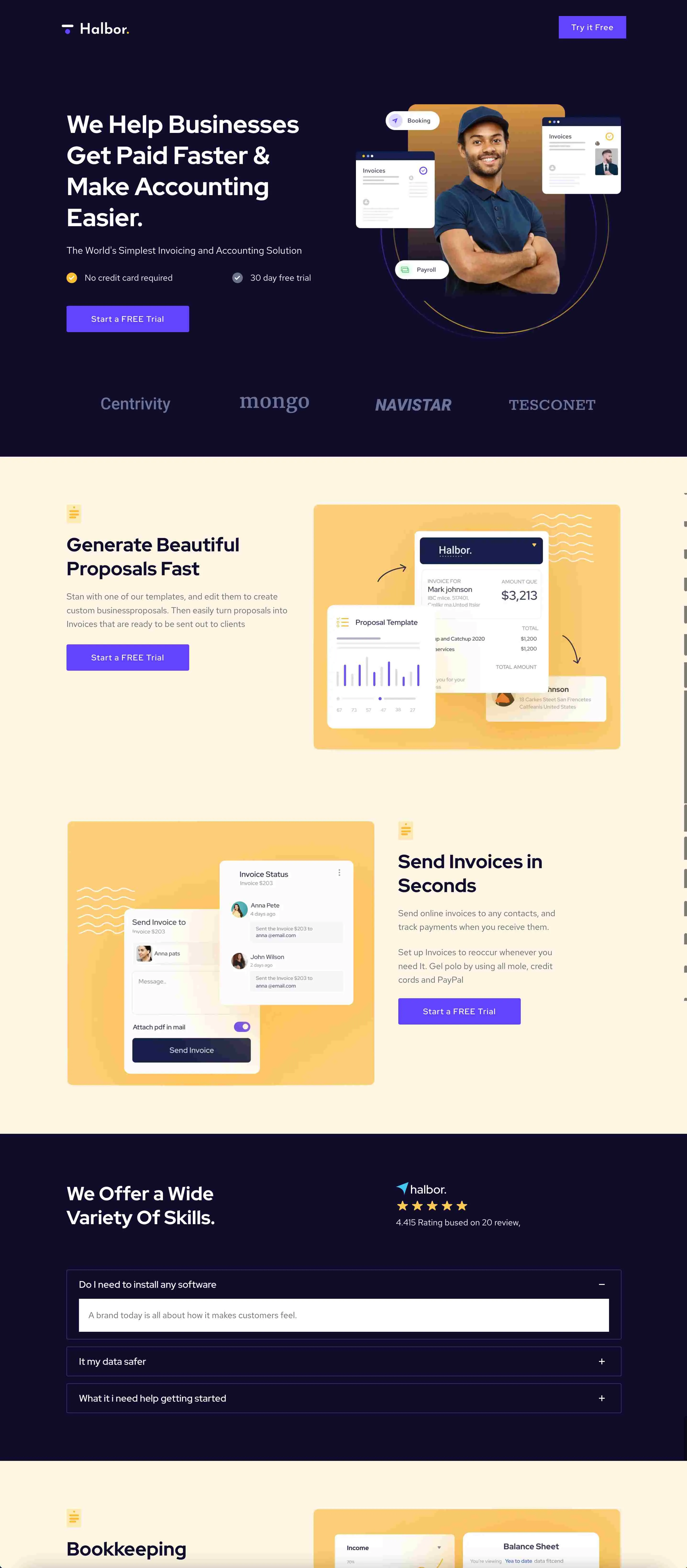 Halbor - Accounting Software Signup Page
