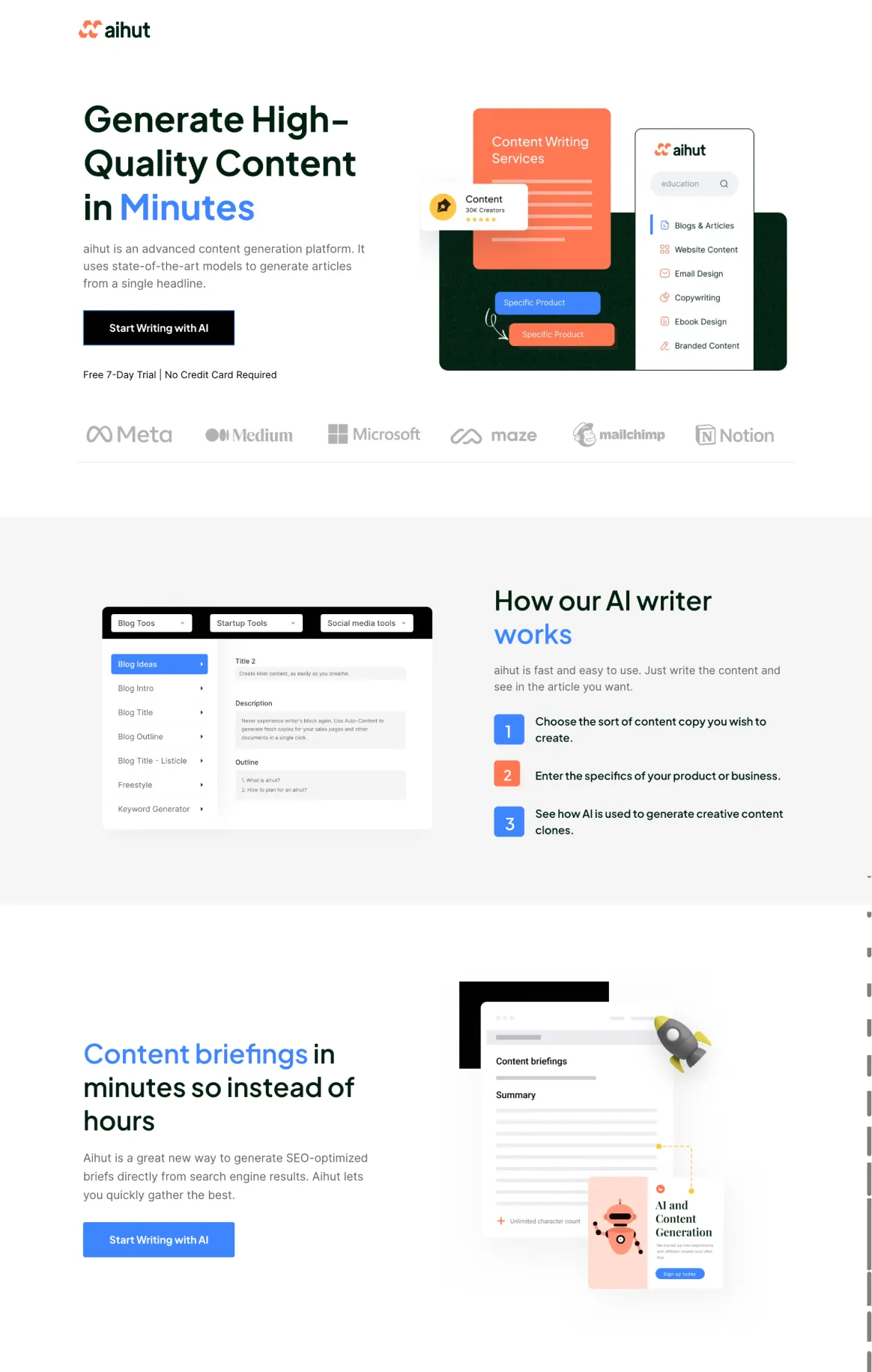 aihut - AI Writing Signup Page