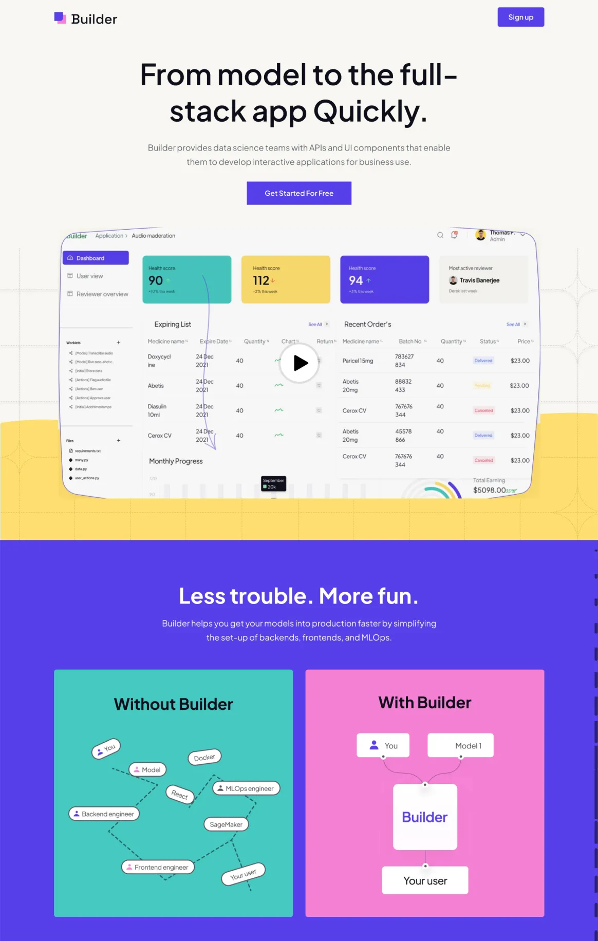 Builder - App Development Signup Page