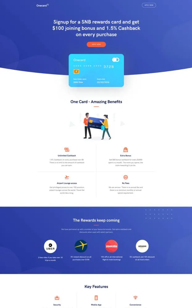 Onecard - Credit Card Offer Page