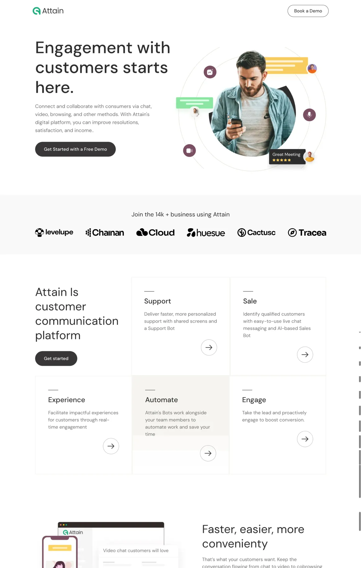 Attain - Customer Messaging Demo Page