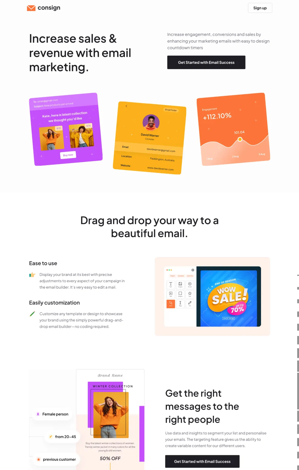 consign - Email Marketing Signup Page