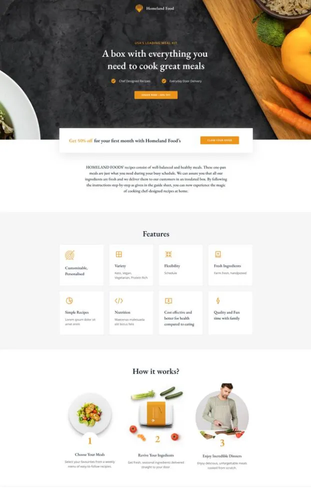 Homeland Food - Meal Kit Offer Page