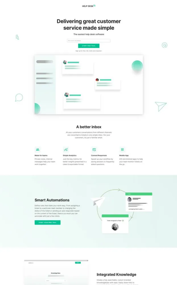 Helpdesk Customer Support Signup Page
