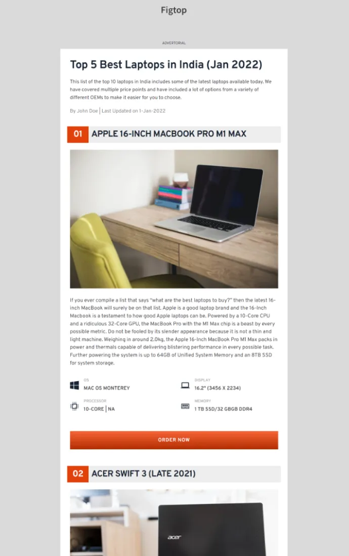 Laptop Advertorial