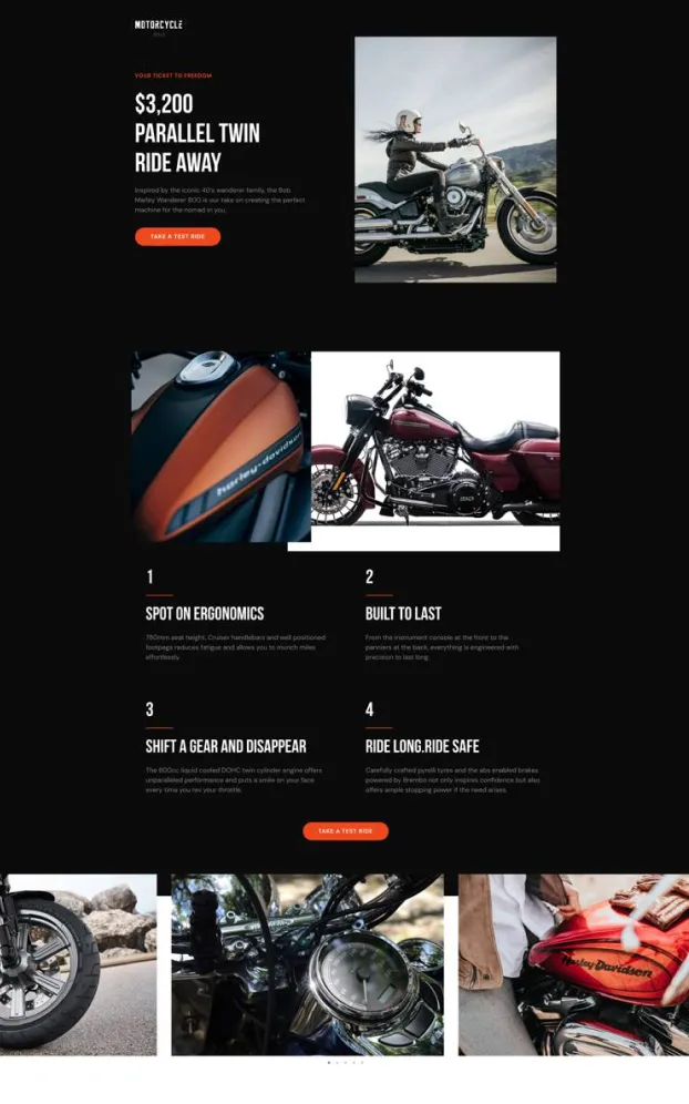 Automobile landing page templates