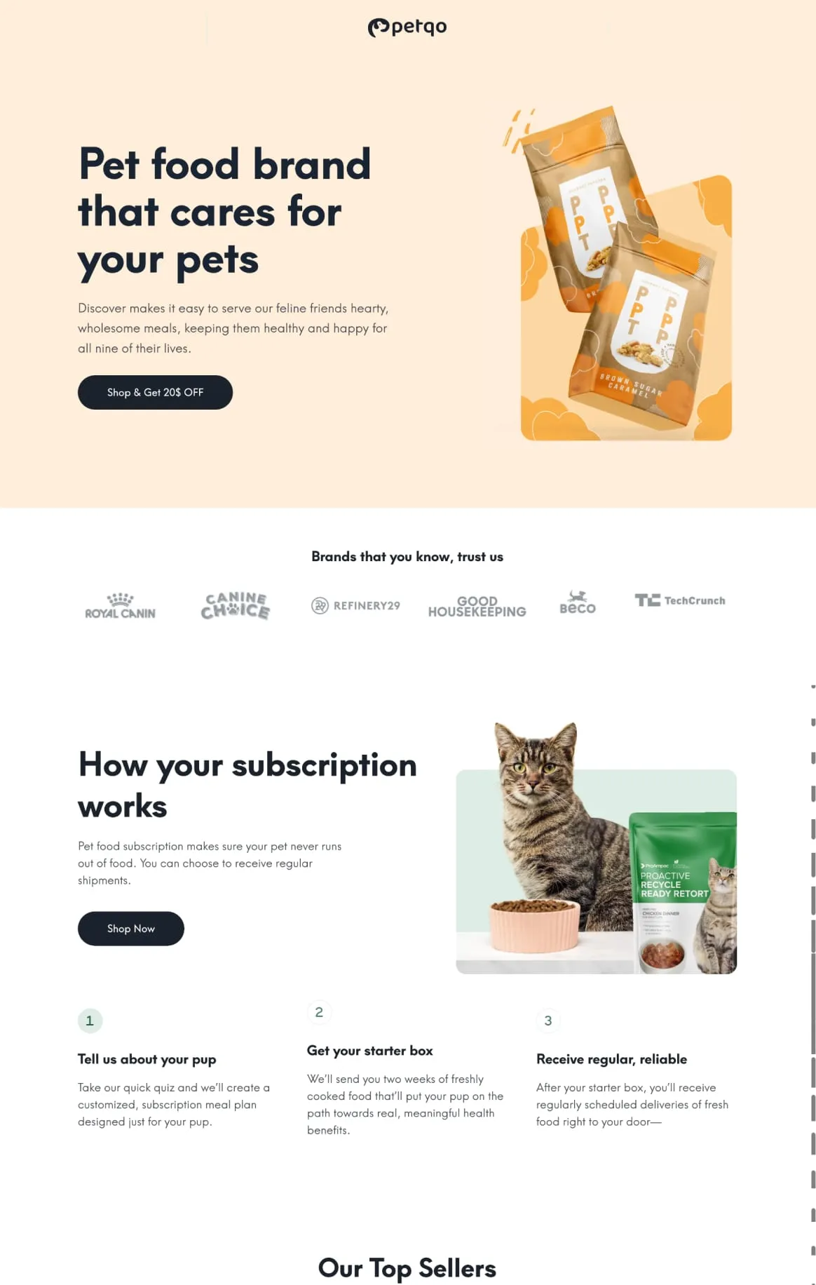 petqo - Pet Food Ecommerce Offer Page