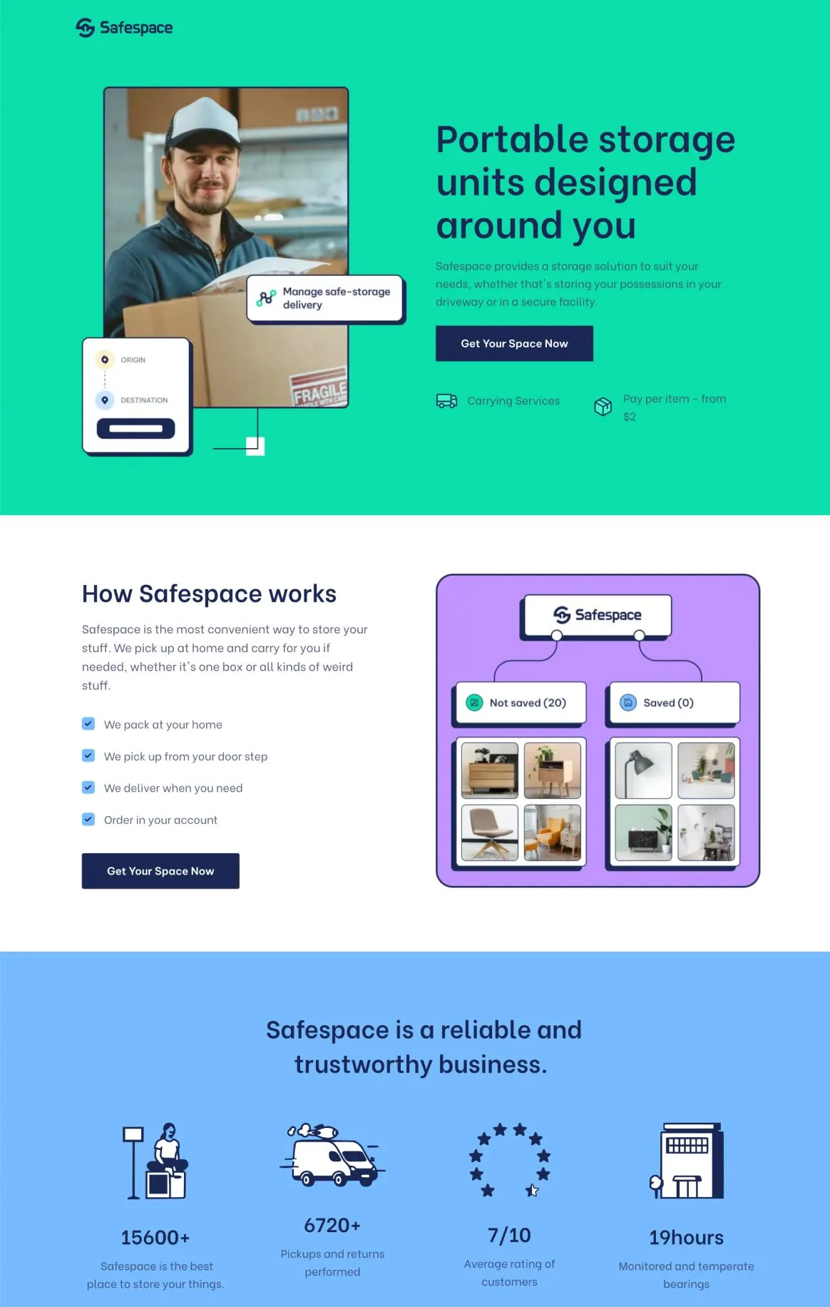 Safespace - Self Storage Lead Gen Page