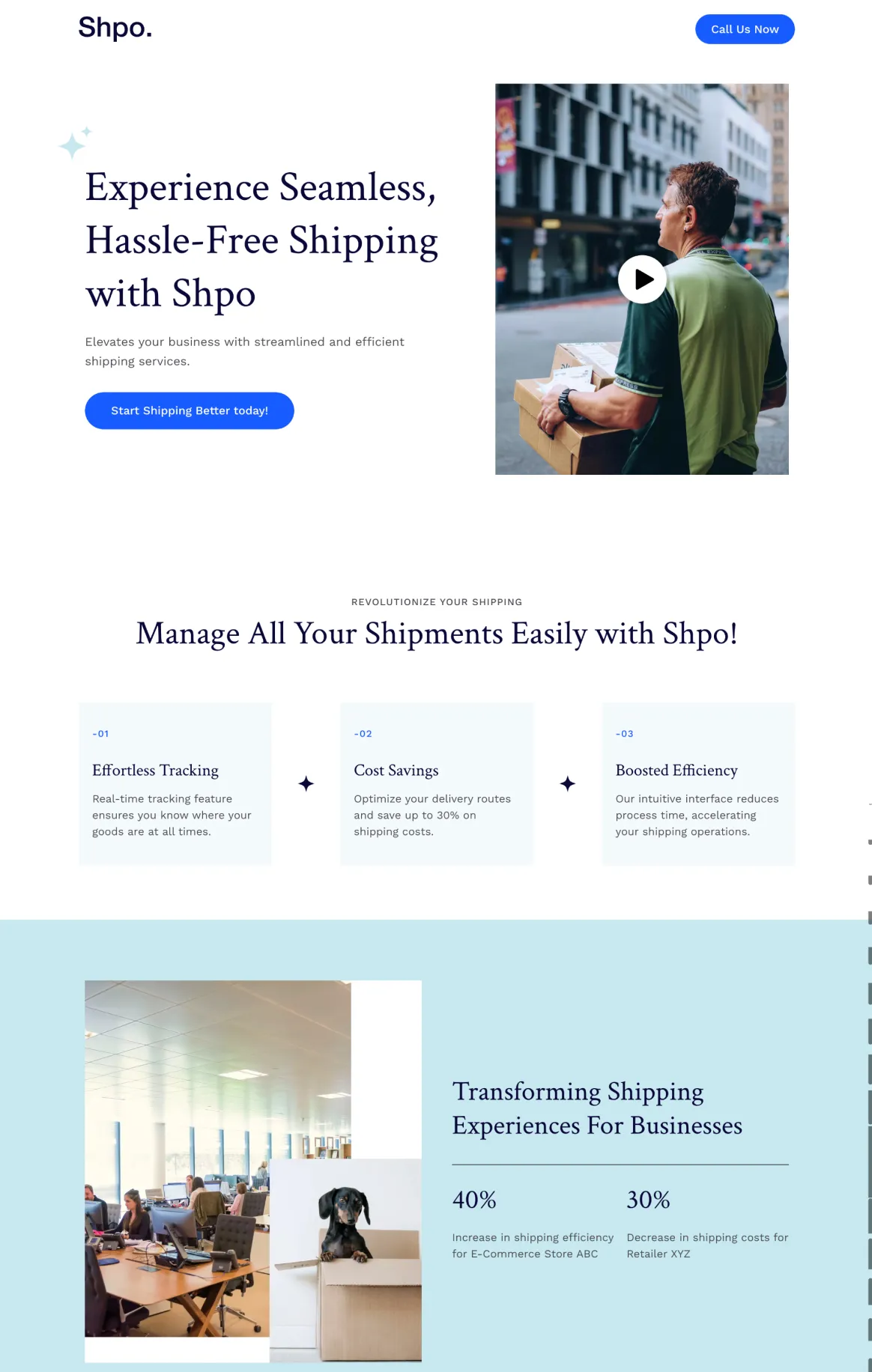 Shpo - Shipping Logistics Lead Gen Page