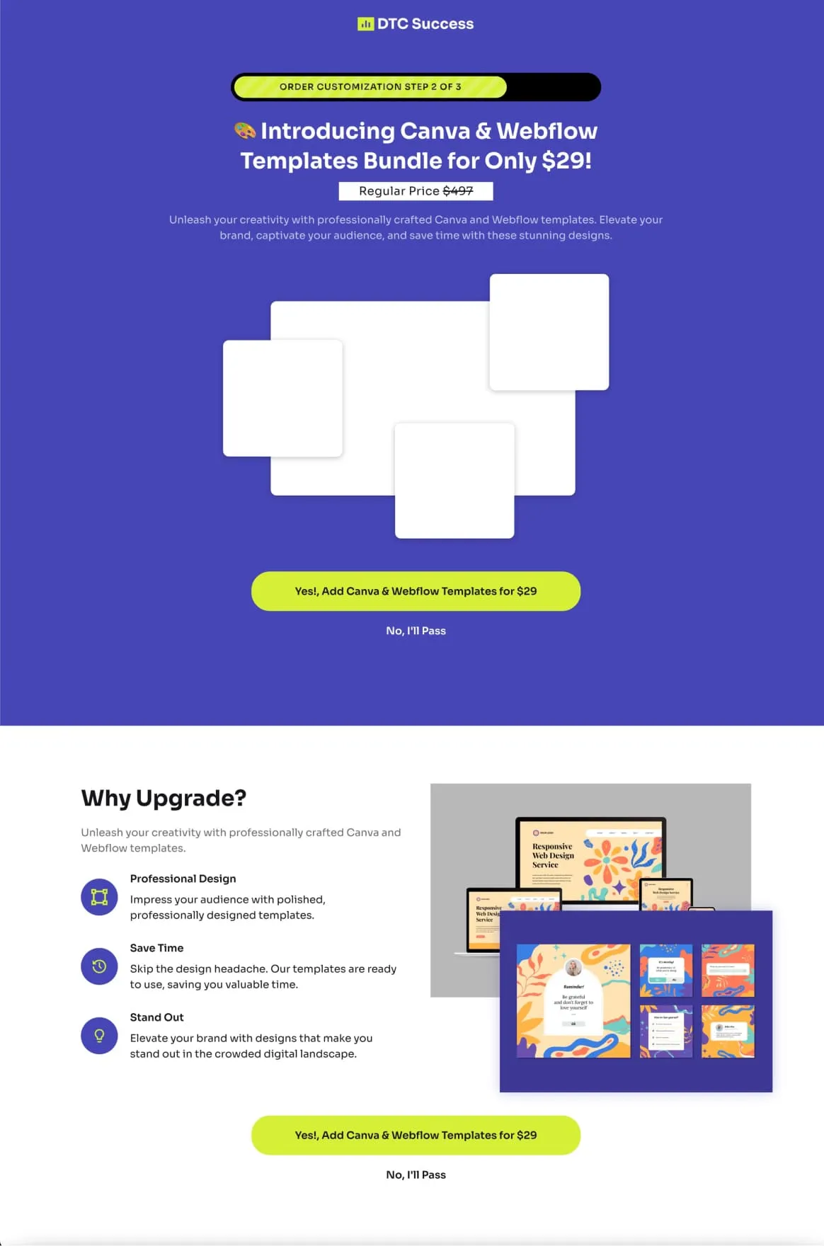 D2c Swipe File Funnel Upsell