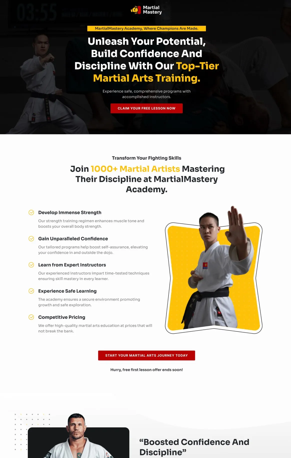Martial Arts Academy Lead Optin