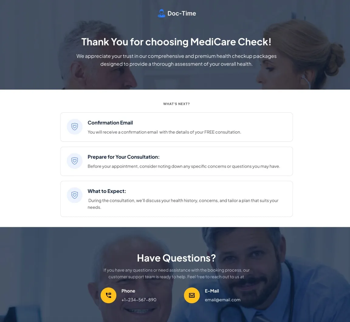 Medical Health Checkup Funnel Thankyou
