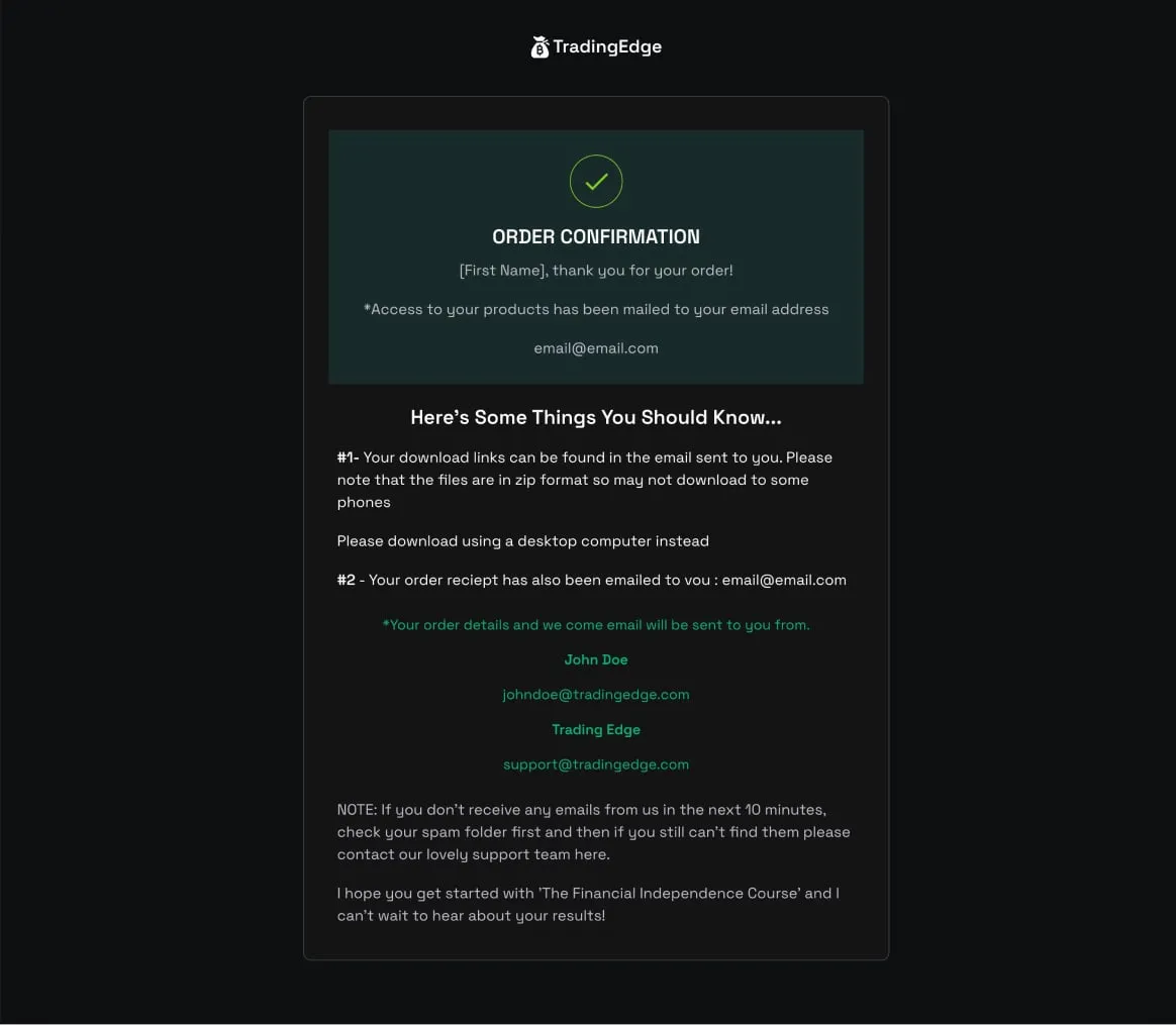 Option Trading Funnel Thankyou