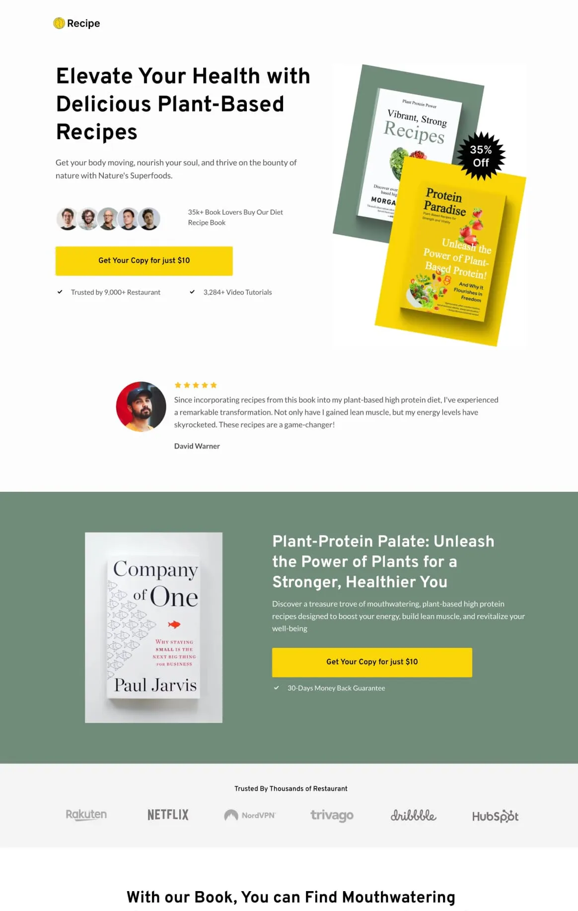 Protien Recipe Book Funnel Sales