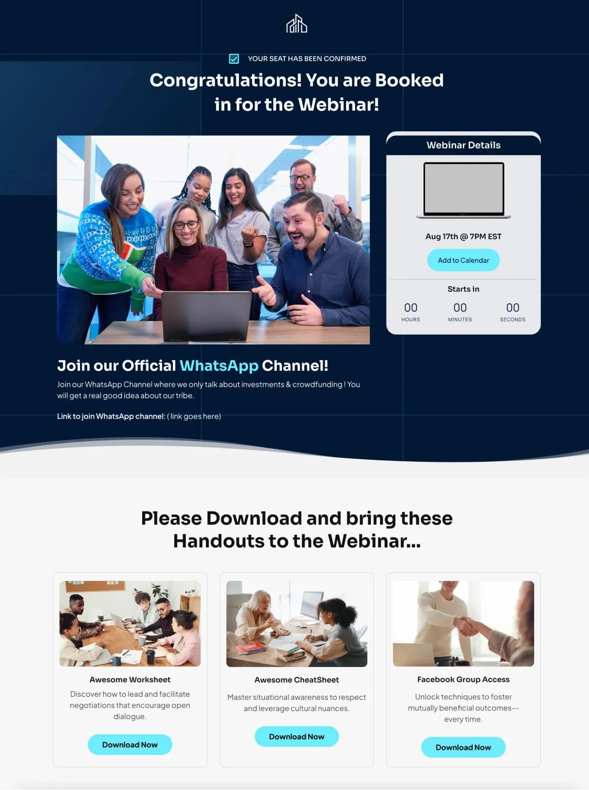 Real Estate Investment Webinar Thankyou