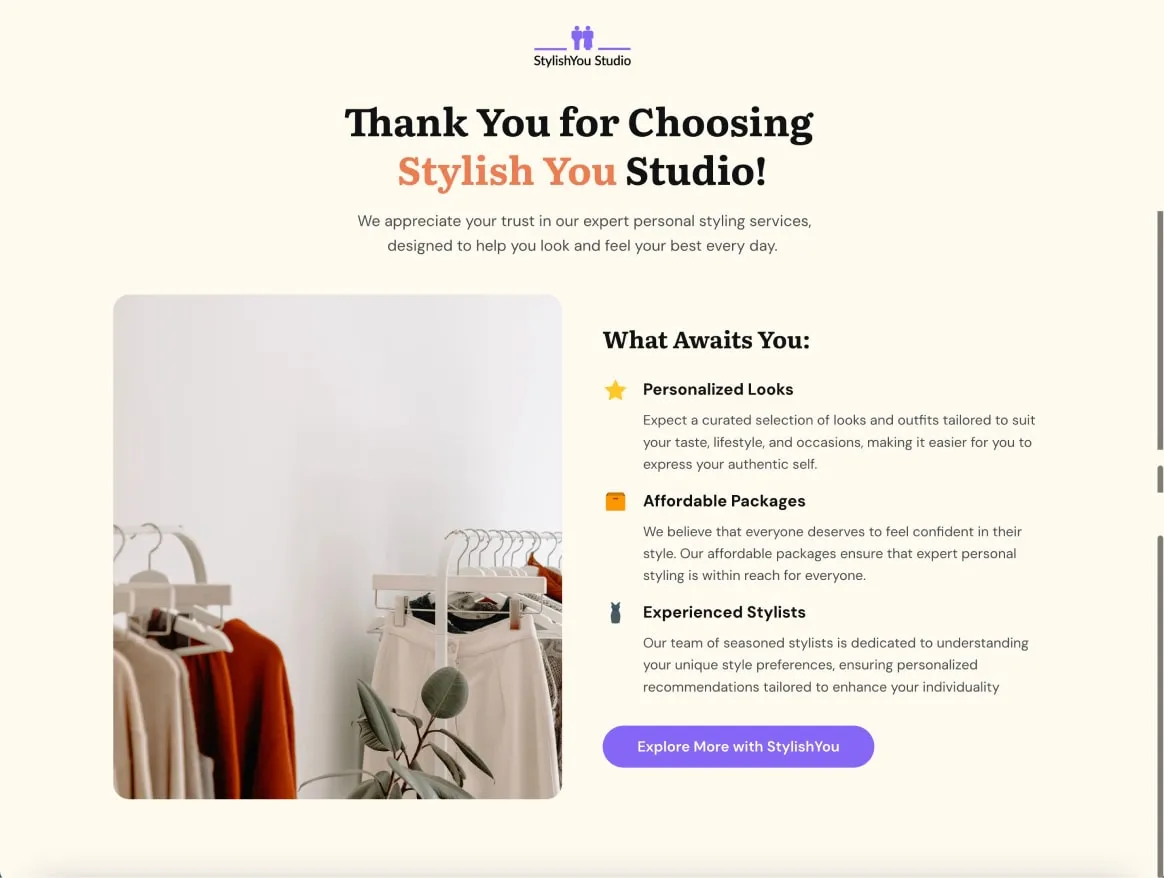Stylish You Funnel Thankyou